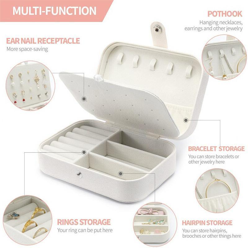 Elegant and compact jewellery organiser with multiple compartments