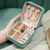 Compact and elegant travel jewelry case with multiple compartments