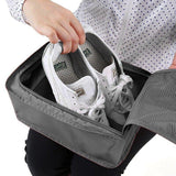 Durable and compact shoe pouch for travel with zipper and handle