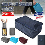 Durable and compact shoe pouch for travel with zipper and handle