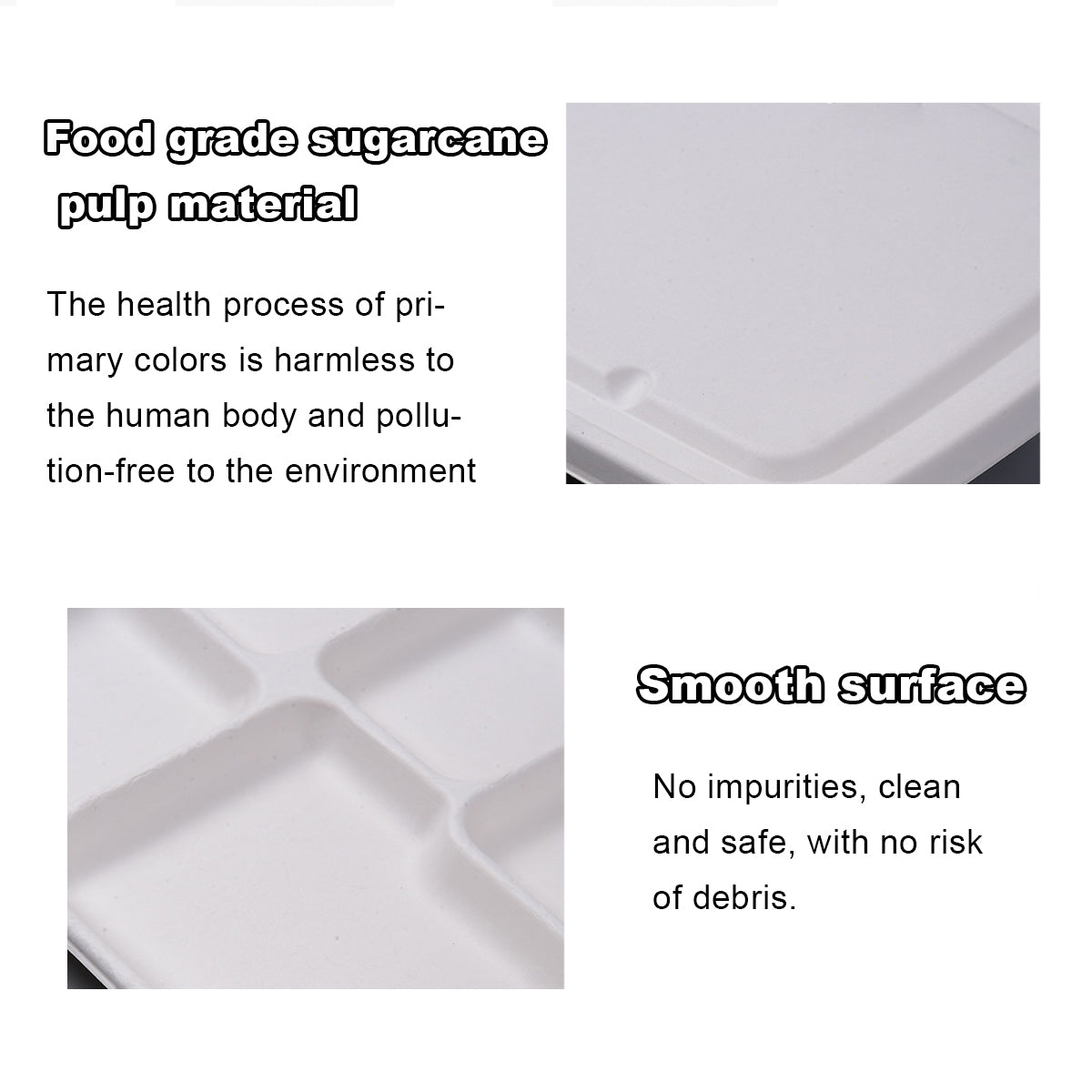 Disposable Compartment Lunch Box Biodegradable 800ml 1200ml