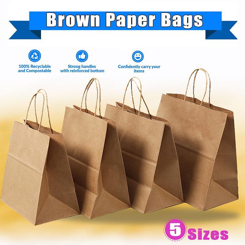 A selection of Paper Bags with Handles in various sizes on a store display