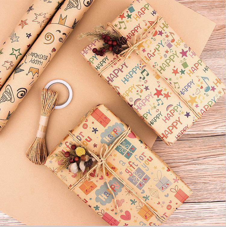 Kraft Paper Valentine's Day Birthday Gift Wrapping Paper