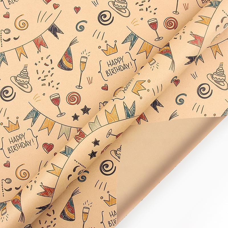 Kraft Paper Valentine's Day Birthday Gift Wrapping Paper