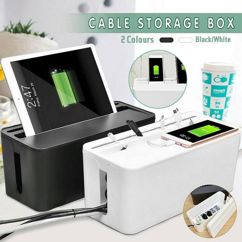 Large Cable Management Box 1PC 2Colours Cord Tidy Organizer Socket - Discount Packaging Warehouse