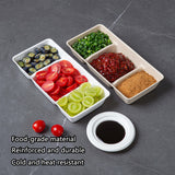 30PCS Disposable Pulp Three Compartment Dip Box for Sushi BBQ Condiment