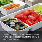 30PCS Disposable Pulp Three Compartment Dip Box for Sushi BBQ Condiment