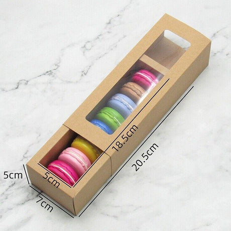 A beautifully arranged assortment of macarons displayed in our elegant macaron box