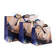 Marble Texture Gift Bag with Ribbon 10pcs White Card Paper