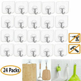 Versatile clear adhesive hooks for easy and damage-free hanging