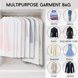 Clothes bag for storage neatly storing seasonal clothing in a clean, organized closet