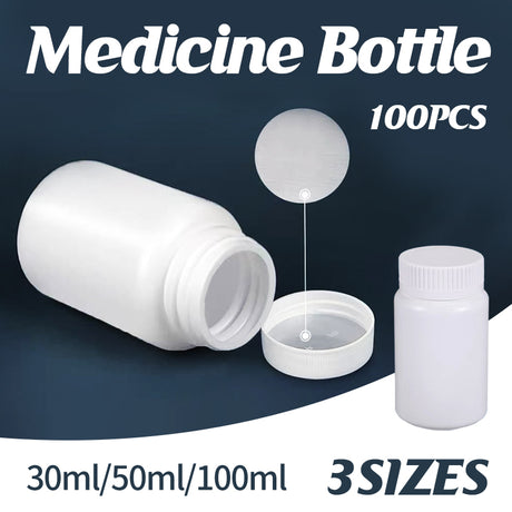 White PE Capsule Bottle Small Medicine Bottle 100PCS