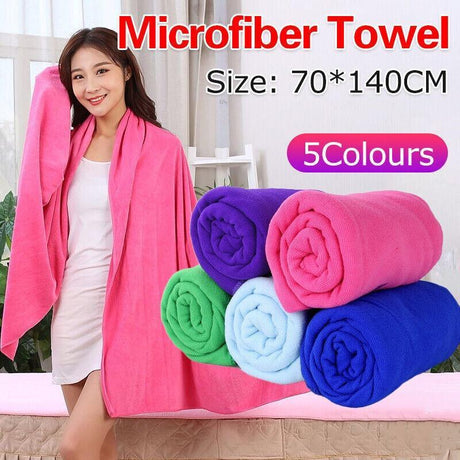 Microfiber Towel 1PC 5Colours Gym Sport Travel Camping Swimming Beach Bath - Discount Packaging Warehouse