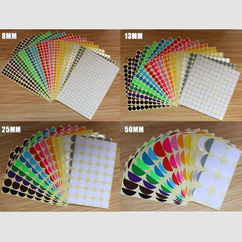 Vibrant and durable dot stickers for organizing and decorating