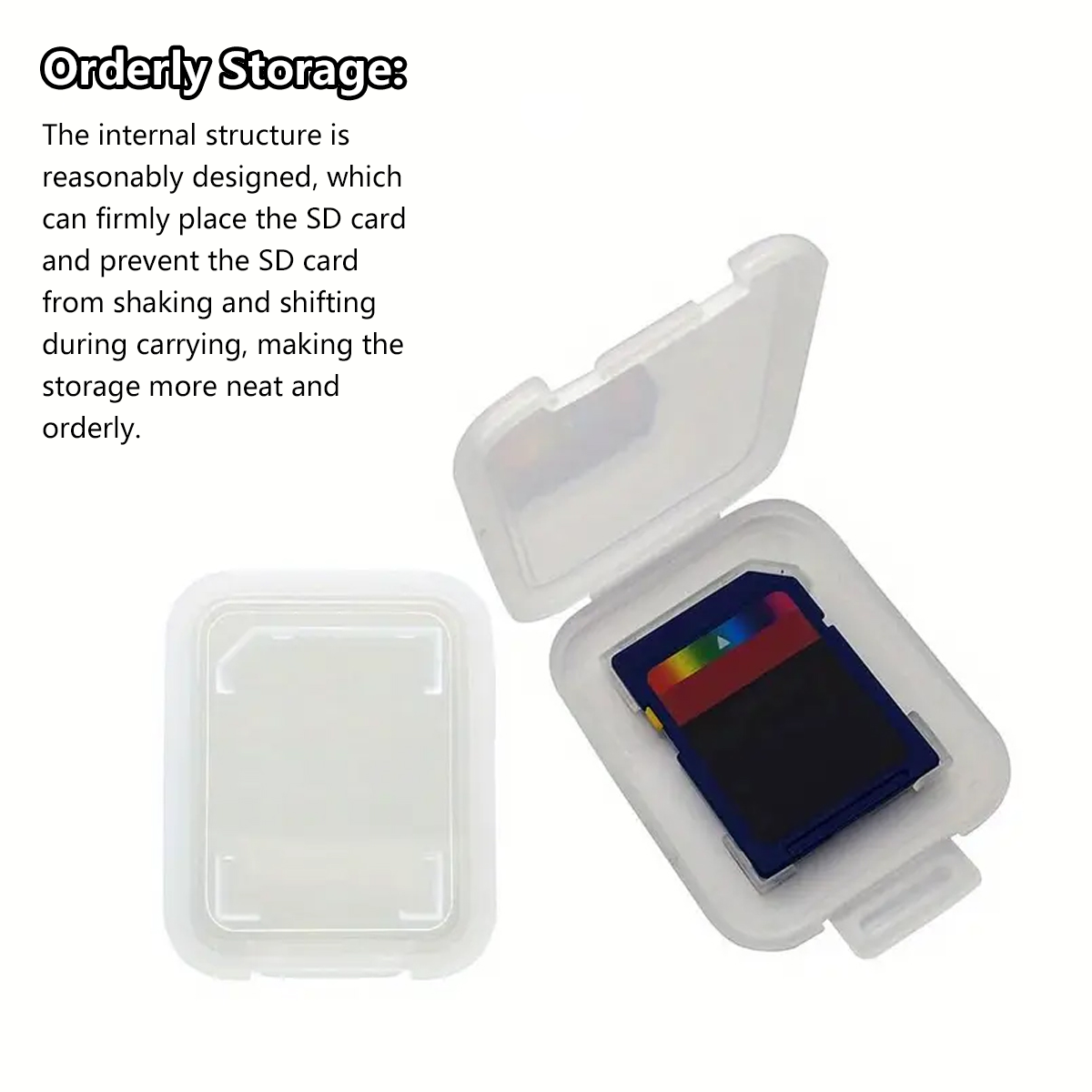 20 PCS Plastic SD Card Storage Case Dustproof Design for Memory Card Organizing