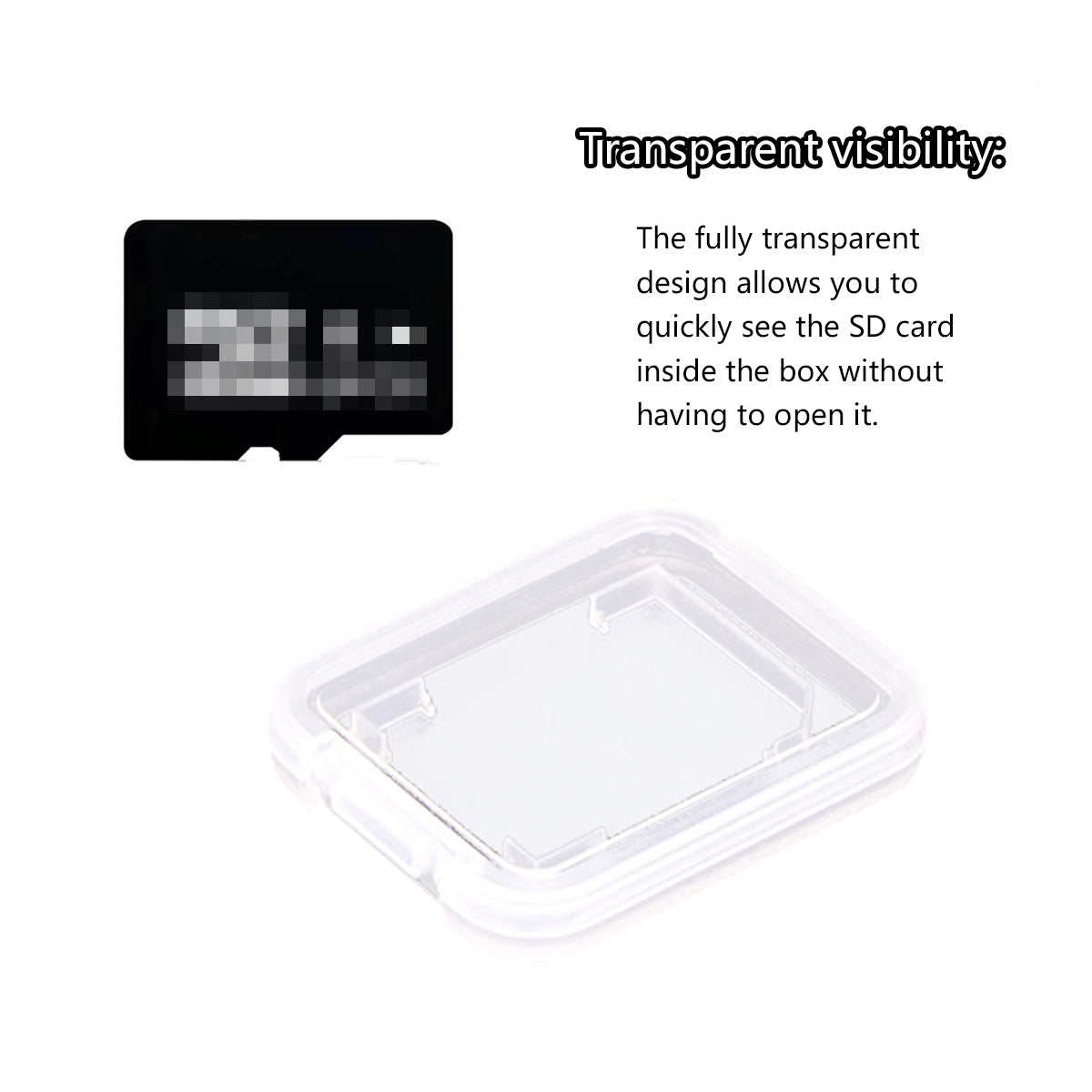 20 PCS Plastic SD Card Storage Case Dustproof Design for Memory Card Organizing