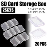20 PCS Plastic SD Card Storage Case Dustproof Design for Memory Card Organizing