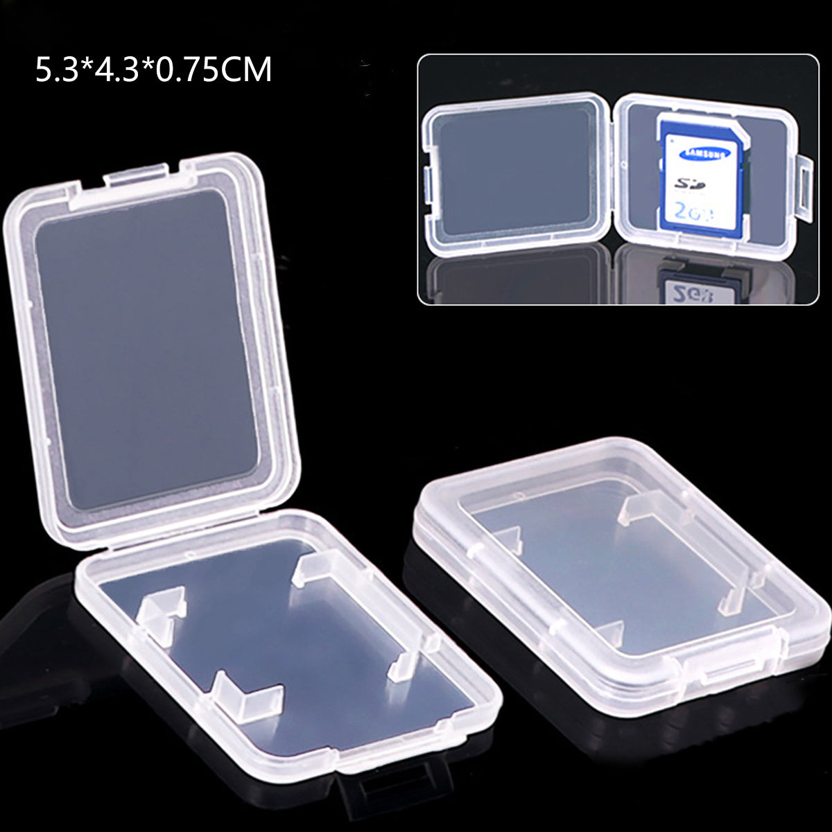 20 PCS Plastic SD Card Storage Case Dustproof Design for Memory Card Organizing
