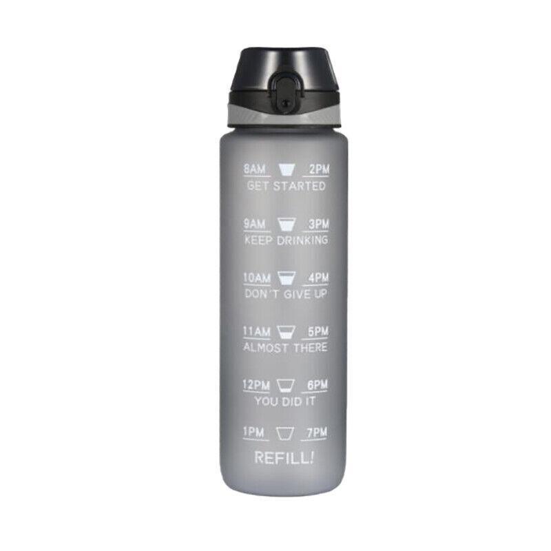 Motivational Water Bottle 1PC 1L 6Colours Time-Marked BPA-Free - Discount Packaging Warehouse