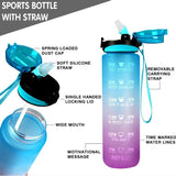 Motivational Water Bottle 1PC 1L 6Colours Time-Marked BPA-Free - Discount Packaging Warehouse