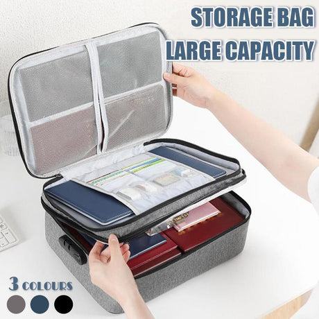 Durable and spacious document storage bag