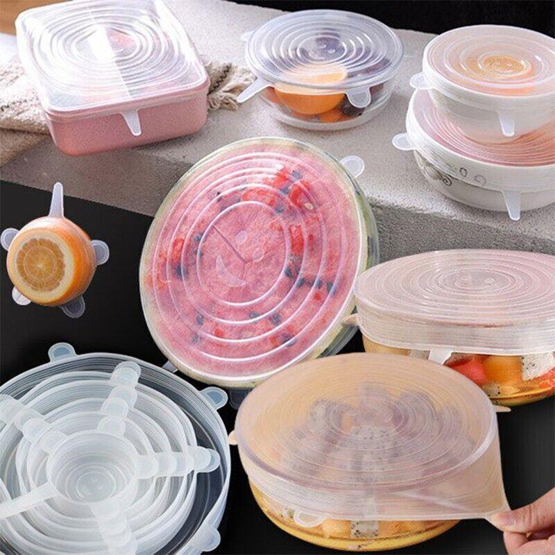 Reusable Silicone Strech Lids 6PCS 6Sizes Food Seal Cover - Discount Packaging Warehouse