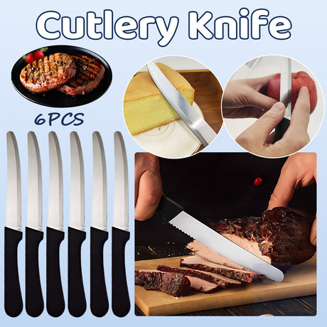 Stainless Steel Steak Knives Set 6PCS PP Handle