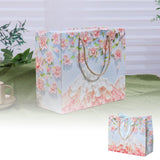 Oil Painting Pattern Gift Paper Bags 50PCS White Cardboard for Gifts