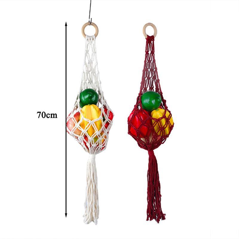 Elegant and spacious three-tier hanging fruit basket in a kitchen