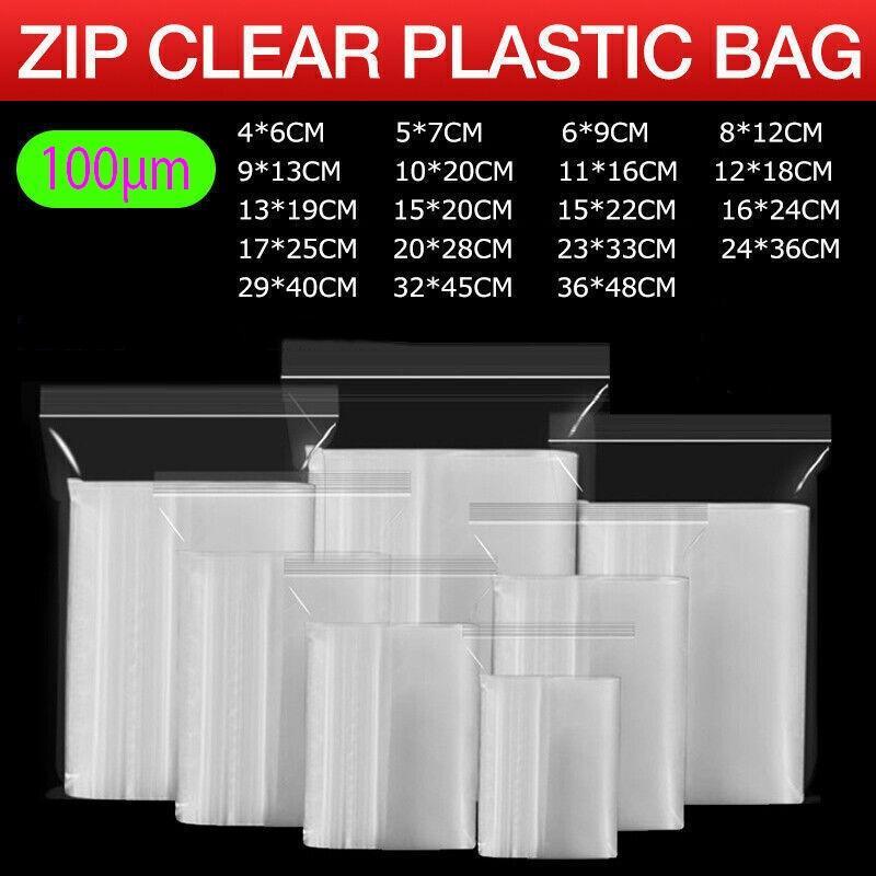 A variety of small items neatly organized in clear small ziplock pouches, showcasing their versatility and convenience.