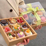 Pastry Box with Clear Lid 5-Pack Kraft Paper