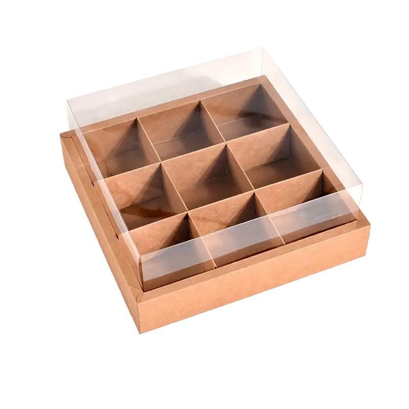 Pastry Box with Clear Lid 5-Pack Kraft Paper