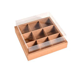 Pastry Box with Clear Lid 5-Pack Kraft Paper