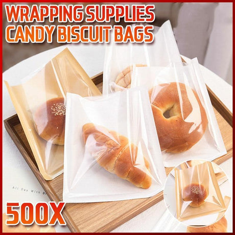 Pastry Packaging Bags 500PCS White/Kraft Sandwich Donut Bread Packaging Pouch - Discount Packaging Warehouse