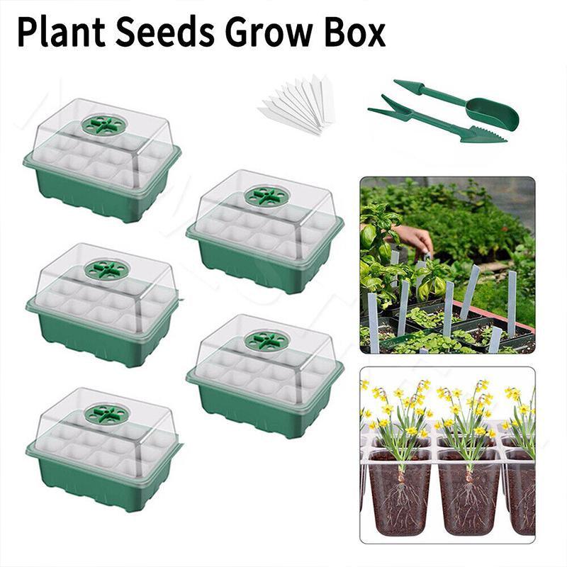 Plant Seeds Grow Box 3-10PCS 12Hole Propagation Nursery Seedling Starter Tray - Discount Packaging Warehouse