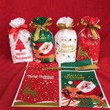 Christmas-themed candies in festive lolly bags