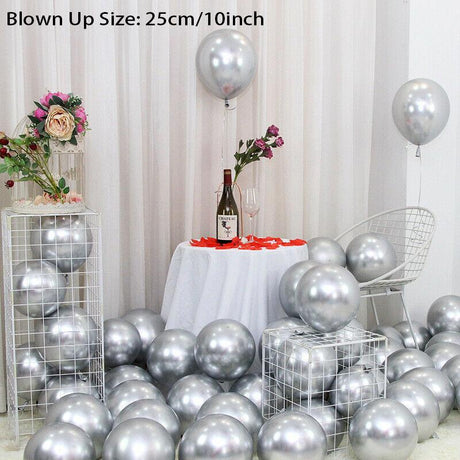 50PCS Chrome Metallic Balloon Helium