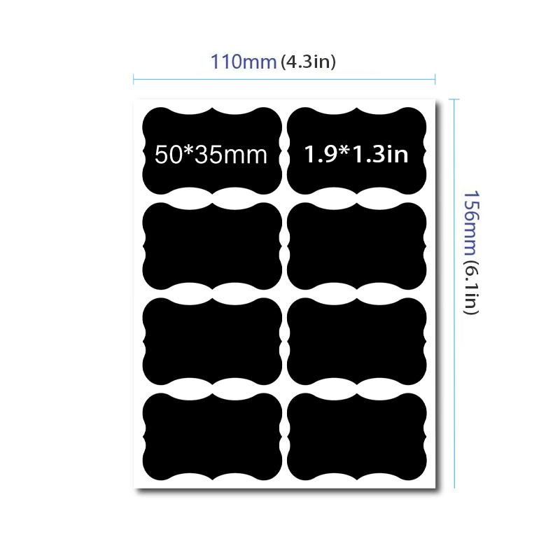 40pcs Jar Labels Black 1 Set