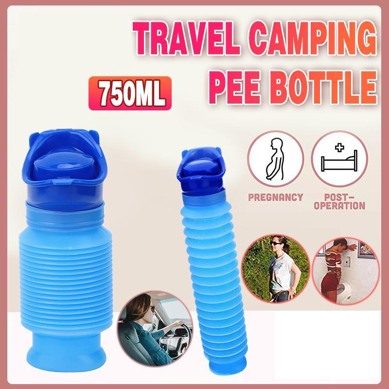 Portable Urinal Emergency Kit 1PC Blue PP Unisex Travel Camping Pee Bottle - Discount Packaging Warehouse