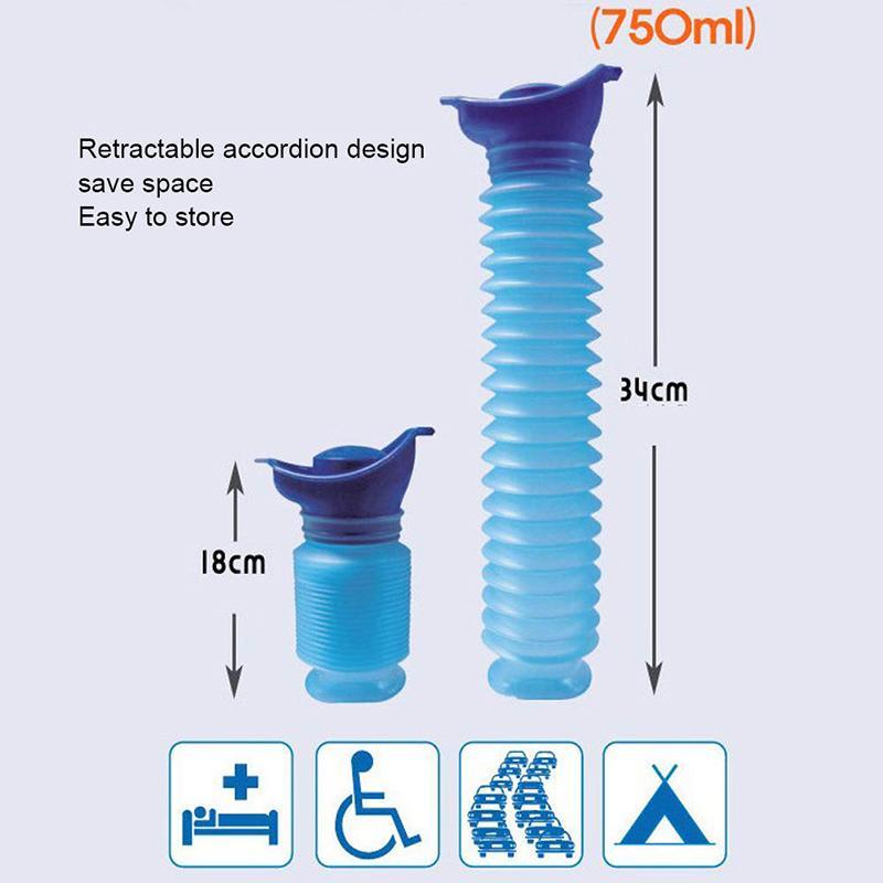 Portable Urinal Emergency Kit 1PC Blue PP Unisex Travel Camping Pee Bottle - Discount Packaging Warehouse