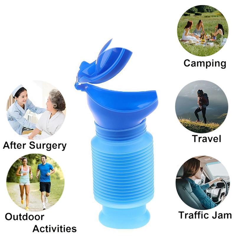 Portable Urinal Emergency Kit 1PC Blue PP Unisex Travel Camping Pee Bottle - Discount Packaging Warehouse