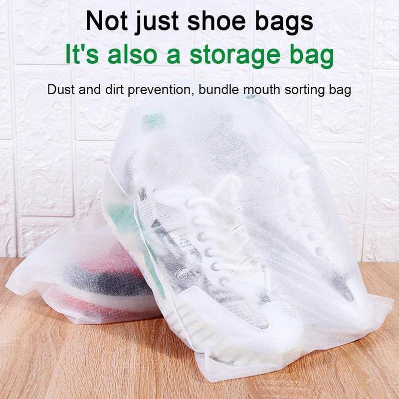 A pair of sneakers neatly stored in a Shoe Bag on a travel adventure.