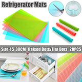 Refrigerator Liners 20pcs Durable EVA Anti-Stain for Kitchen Shelves