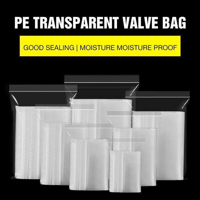 A variety of small items neatly organized in clear small ziplock pouches, showcasing their versatility and convenience.