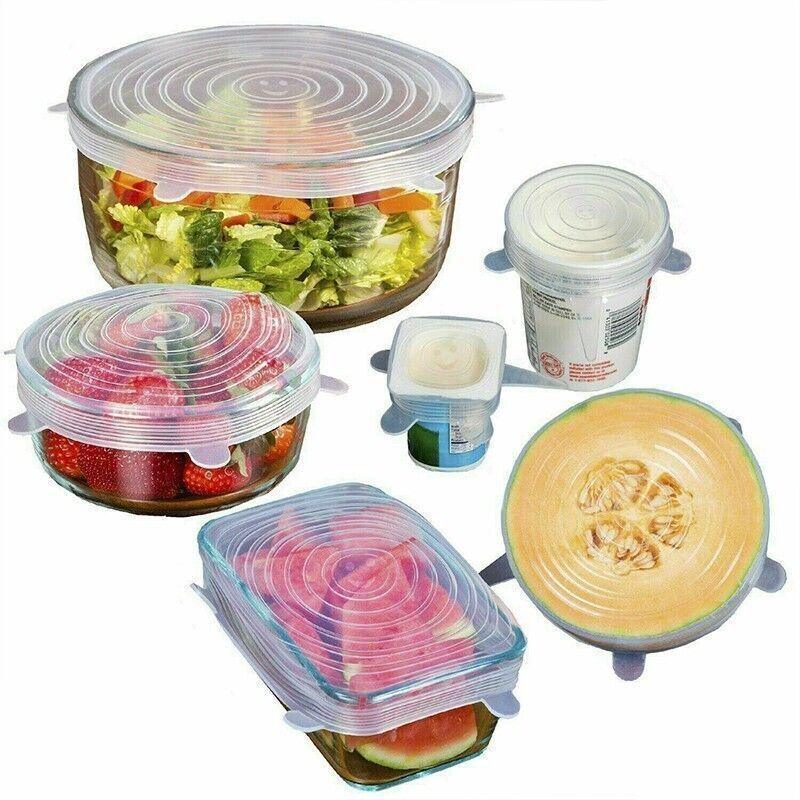 Reusable Silicone Strech Lids 6PCS 6Sizes Food Seal Cover - Discount Packaging Warehouse