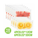 Food Storage Bags 10-40PCS PEVA Silicone Reusable Zip Lock