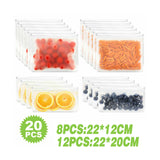 Food Storage Bags 10-40PCS PEVA Silicone Reusable Zip Lock