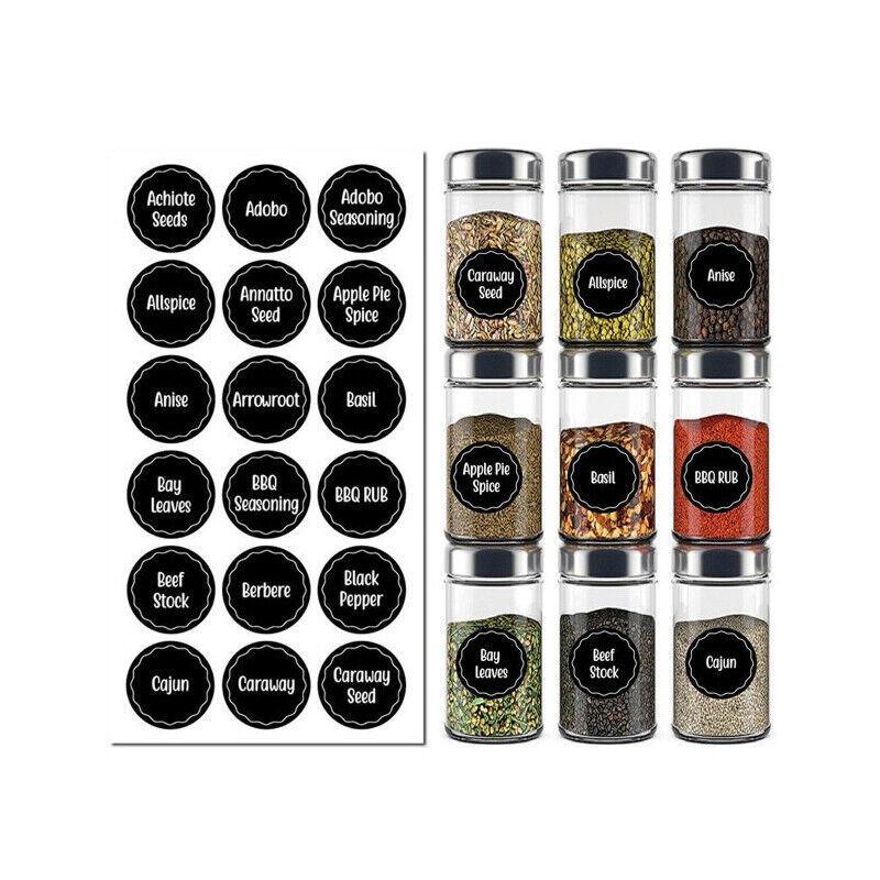 Spice Labels 144PCS Durable PVC Kitchen Pantry Stickers for Herb Storage Jars - Discount Packaging Warehouse