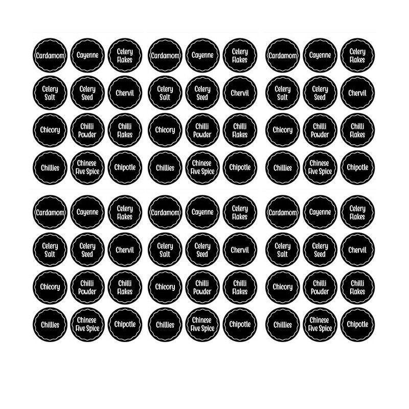 Spice Labels 144PCS Durable PVC Kitchen Pantry Stickers for Herb Storage Jars - Discount Packaging Warehouse