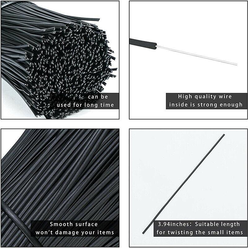 Cable Tie Wire 100/500PCS 7Sizes Metal+Plastic White/Black - Discount Packaging Warehouse